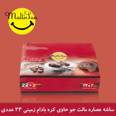 ساشه عصاره مالت جو حاوی کره بادام زمینی 24 عددی